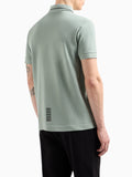 EA7 U Polo core identity n piquet di cotone elasticizzato verde