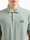 EA7 U Polo core identity n piquet di cotone elasticizzato verde