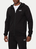 EA7 U Felpa cappuccio con logo nero