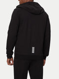 EA7 U Felpa cappuccio con logo nero