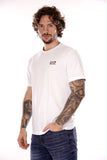 EA7 U T-shirt con stampa logo e stampa sul retro bianco
