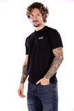 EA7 U T-shirt con stampa logo e stampa sul retro nero