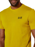 EA7 U T-shirt girocollo con logo piccolo senape