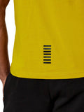 EA7 U T-shirt girocollo con logo piccolo senape