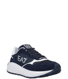 EA7 U Sneakers suola alta logo EA7 BLU/B.CO