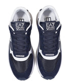 EA7 U Sneakers suola alta logo EA7 BLU/B.CO