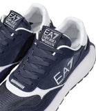 EA7 U Sneakers suola alta logo EA7 BLU/B.CO