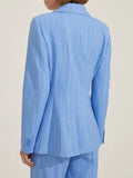 EMMEMARELLA1 Completo gessato giacca e pantalone azzurro