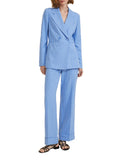 EMMEMARELLA1 Completo gessato giacca e pantalone azzurro