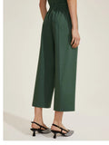 EMMEMARELLA2 Pantalone dritto in raso stretch verde