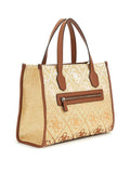 GUESS ACC D COL Borsa a mano silvana logo 4g in rafia cognac