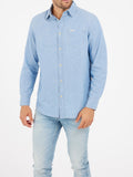 GUESS APP U COL Camicia Ronnie celeste