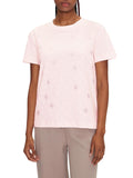 T-shirt con logo strass ripetuto