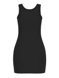 GUESS ATH D COL Abito smanicato con scritta nero