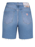 GUESS J D COL Bermuda short 80s pedal taglio a vivo blu