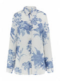GUESS J D COL Camicia Clouis stampa floreale B.CO/BLU