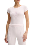 T-shirt con triangolo strass