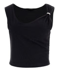 GUESS J D COL Top Aimee con drappo e gioiello nero