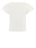 GUESS J D COL T-shirt Dahlia a v con pizzo sangallo bianco