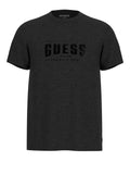 GUESS J U COL T-shirt con stampa tono su tono nero