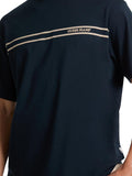 GUESS J U PRE T-shirt regular riga sul petto BLU/B.CO