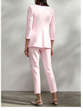 IMPERIAL D Pantaloni a sigaretta con dettaglio in raso rosa