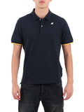 K-WAY U Polo Vincent in pique di cotone blu