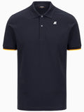 K-WAY U Polo Vincent in pique di cotone blu