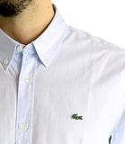 LACOSTE U Camicia in cotone premium regular fit cielo