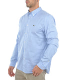 LACOSTE U Camicia a righe in cotone B.CO/BLU