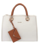 Borsa satchel con manico contrasto