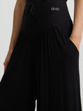 LIU JO BEACHWEAR Pantalone palazzo in jersey nero
