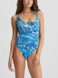 LIU JO BEACHWEAR Costume intero stampa water DENIM