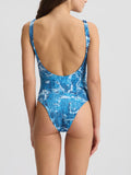 LIU JO BEACHWEAR Costume intero stampa water DENIM