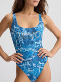 LIU JO BEACHWEAR Costume intero stampa water DENIM