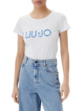 LIU JO BEACHWEAR T-shirt basic con logo B.CO/DENIM