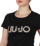 LIU JO BEACHWEAR T-shirt con logo grande nero