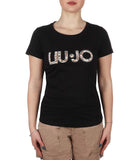 LIU JO BEACHWEAR T-shirt con logo grande nero