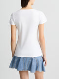 LIU JO BEACHWEAR T-shirt con scritta animalier bianco