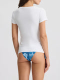 LIU JO BEACHWEAR T-shirt con pioggia di strass bianco