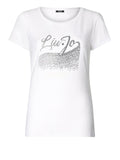 LIU JO BEACHWEAR T-shirt con pioggia di strass bianco