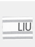 LIU JO BEACHWEAR Telo mare a righe logo nero