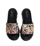 LIU JO BEACHWEAR Ciabatta animalier con logo multicolor