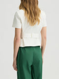 LIU JO BLACK Giacca cropped con cintura bianco