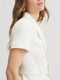 LIU JO BLACK Giacca cropped con cintura bianco