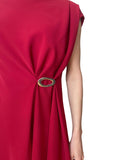 LIU JO BLACK Abito con fondo asimmetrico rosso