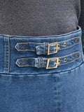 LIU JO BLUE DENIM Gonna denim lunga a ruota DENIM SCURO