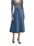 LIU JO BLUE DENIM Gonna denim lunga a ruota DENIM SCURO