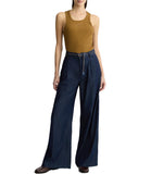 LIU JO BLUE DENIM Jeans flare con pieghe blu