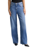 Jeans wide leg in denim di cotone